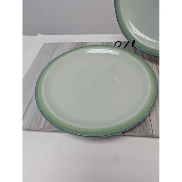Vintage Stoneware JCPenney Sea Green Dinner Plates Set Of 2 - Picture 2 of 7